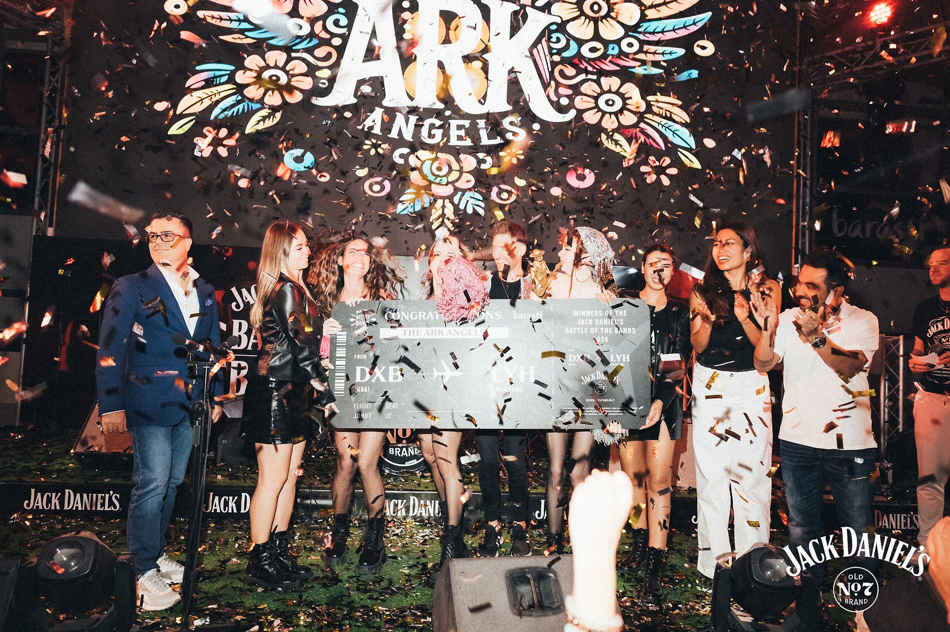 Ark Angels celebrating their Jack Daniel's Battle of the Bands victory